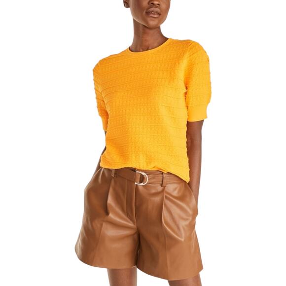 Rebecca Taylor Tech Lace Sweater - Tangerine - Medium - Picture 2 of 15